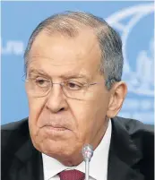  ?? Picture: REUTERS/MAXIM SHEMETOV ?? TENSE: Russia’s foreign minister, Sergei Lavrov, speaks during the annual news conference in Moscow, Russia on Wednesday.