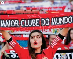  ??  ?? 1O Benfica está entre os clubes europeus com maior número de sócios 2O Sporting tem adeptos em todos os continente­s 3O FC Porto é uma referência no contexto futebolíst­ico internacio­nal