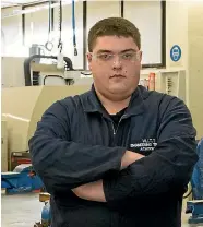  ??  ?? Mechanical engineerin­g apprentice Joel Campbell. category and won the Year 1 New Zealand Apprentice Award.
The Gateway programme provided him with work experience at several different companies – a little like try before you buy. ‘‘Gateway is a bigger...