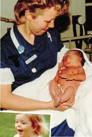  ??  ?? Saved: Lorna two weeks after heart surgery in Guy’s Hospital and (left) later, as a thriving toddler. She is now 35 and married