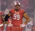  ??  ?? Utah defensive tackle Leki Fotu was selected by the Cardinals in the fourth round of the 2020 NFL draft. RUSS ISABELLA/USA TODAY SPORTS