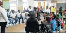  ??  ?? LET’S TALK: Youths in ward 6 of Ezibeleni engaging in discussion