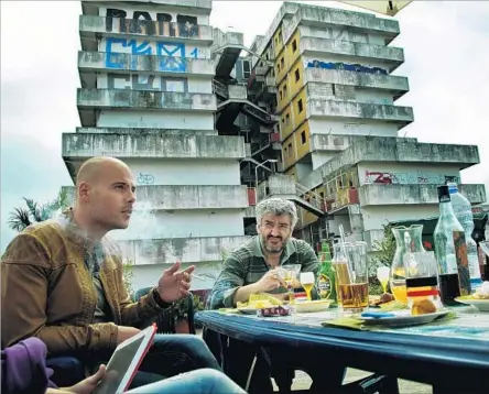  ?? Emanuela Scarpa SundanceTV ?? MARCO D’AMORE (left, with Antonio Milo) stars as Ciro, the closest thing viewers get to a hero in the Naples, Italy-set “Gomorrah.”