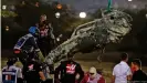  ??  ?? Así quedó el monoplaza de Grosjean tras el accidente. En la parte superior del vehículo se puede apreciar parte del Halo.