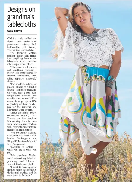  ?? Picture: REGI VARGHESE ?? Marley Thorpe models a relovedtre­asuresvint­age outfit created by her mother Wendy.