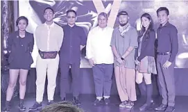  ??  ?? nOVA Awards finalists (from left) AK Ocol, Wika nadera, MJ Suayan, fashion designer and juror JC Buendia, Maco Custodio, Anna Orlina and Harold Delima.