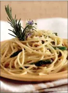  ?? PHOTO BY NICK KOON ?? This rosemary spaghetti recipe calls for asparagus, but other veggies may be used.