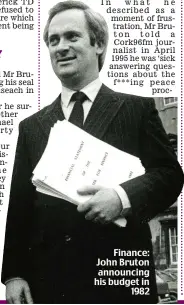  ?? ?? Finance: John Bruton announcing his budget in 1982