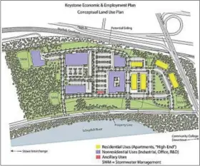  ?? SUBMITTED PHOTO ?? A close-up look at the proposed easternmos­t developmen­t along Keystone Boulevard along Route 100.