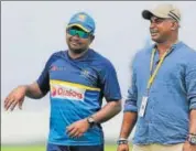  ?? AP ?? Sri Lanka's standin Test captain Rangana Herath (L) with chief selector Sanath Jayasuriya in Galle on Tuesday.