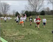  ?? SUBMITTED PHOTO - MARGARET HOBBS ?? About 60 Kutztown children signed up to participat­e in the new Healthy Kids Running Series held on Sundays at Kutztown Park.