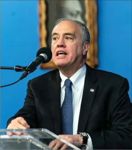  ?? AP FILE ?? New York Comptrolle­r Thomas Dinapoli speaks during an event in New York.