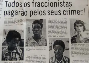  ??  ?? VÍTIMAS DO MASSACRE DE 27 DE MAIO DE 1977