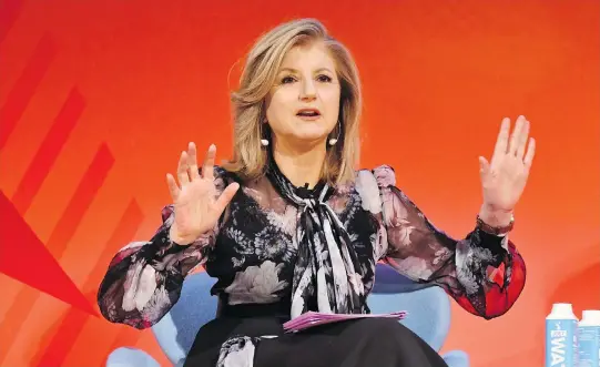  ?? SLAVEN VLASIC/GETTY IMAGES ?? Arianna Huffington suffered a burnout in 2007, a moment that changed how she felt about overworkin­g for success, she says.