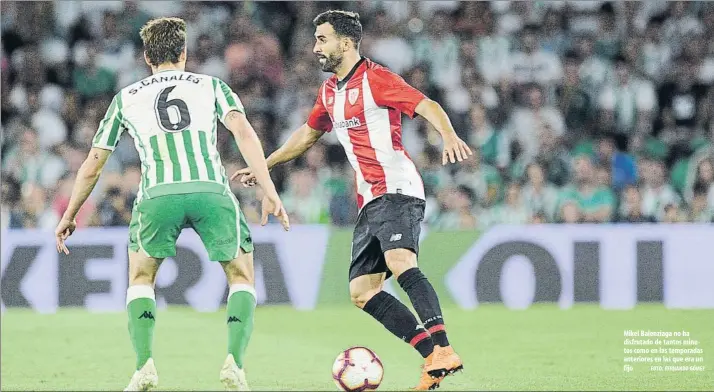  ?? FOTO: FERNANDO GÓMEZ ?? Mikel Balenziaga no ha disfrutado de tantos minutos como en las temporadas anteriores en las que era un fijo