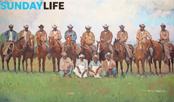  ?? PROVIDED PHOTOS ?? Contempora­ry Texas artist Noe Perez's paintings of a legendary Lone Star State spread are featured in the exhibit “King Ranch: A Legacy in Art,” on view through Jan. 2, 2024, at the National Cowboy & Western Heritage Museum in Oklahoma City.