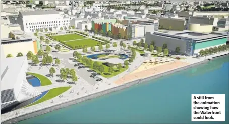  ??  ?? A still from the animation showing how the Waterfront could look.