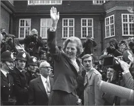  ?? ?? Clockwise from far left: The doomed Goodyear Tyre Factory; Conservati­ve opposition leader Margaret Thatcher; and former prime minister James Callaghan