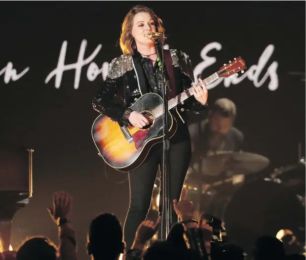  ?? — THE ASSOCIATED PRESS ?? Brandi Carlile performs The Joke at the 61st annual Grammy Awards in Los Angeles.