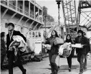  ??  ?? People arrive during the Native American occupation of Alcatraz Island in San Francisco, in November 1969. Photograph: RWK/AP