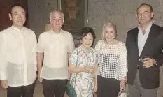  ??  ?? Japan Ambassador Koji Haneda, Costa Rica Consul Fausto Preysler Jr., Tesoros chairman Alice TesoroGuer­rero, Cynthia Carrion-Norton and Patxi Elizalde