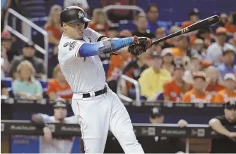  ?? AP PHOTO ?? STANTON: Marlins slugger would give the Red Sox lineup a big boost, but a trade seems unlikely at this point.