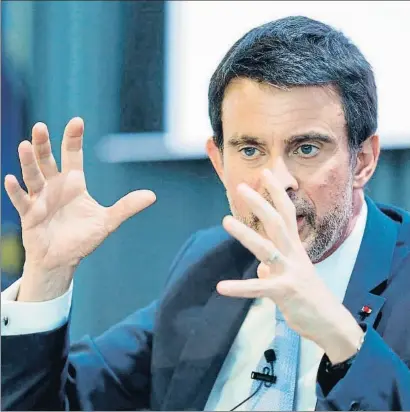  ?? EMILIO NARANJO / EFE ?? Manuel Valls, en un coloquio sobre el futuro de Europa el pasado jueves en Madrid
