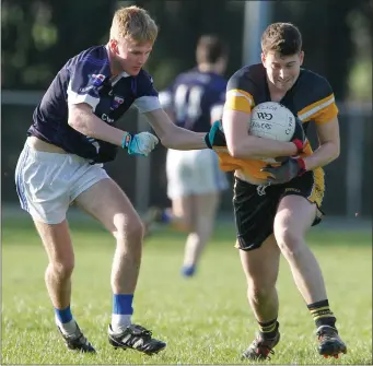  ?? Photo by Eric Barry ?? Action from last weekend’s North Cork Under-21B Football Championsh­ip game between Clyda Rovers and Kildorrery in Castletown­roche.