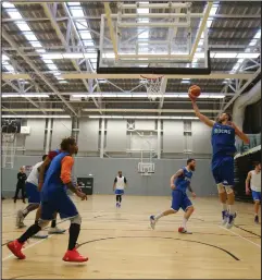  ??  ?? Glasgow Rocks basketball team train at the Emirates Arena