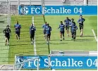  ??  ?? German club Schalke train ahead of the Bundesliga’s proposed return this month.