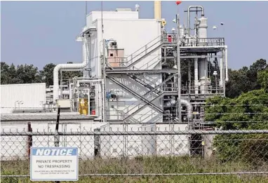  ?? Associated Press file photo ?? The Chemours Co.’s PPA facility at the Fayettevil­le Works plant near Fayettevil­le, N.C., is shown in 2018. A chemical known as GenX, which is a PFAS, one of the “forever chemicals,” has been produced there.