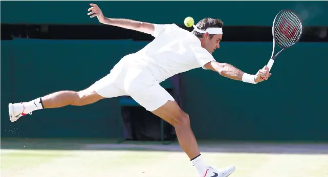  ?? AP FOTO ?? ROGER’S
RUN. Roger Federer has not lost a set through six matches and hopes to extend this when he faces Marin Cilic in the finals. Should he win without ceding a set, he will be the first to do so since Bjorn Borg 31 years ago.