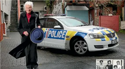  ?? MAIN PHOTO: CAMERON BURNELL/FAIRFAX NZ ?? Marie Storey will ride in the leading car at the national parade marking 75 years of NZ policewome­n. Right: Storey is pictured in 1943 (top right). Evelyn Kingi (top left) was the first Maori policewoma­n.
