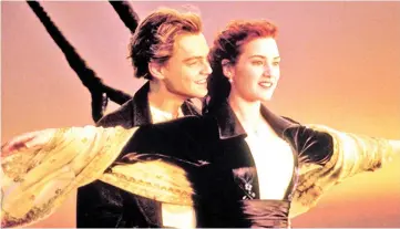  ??  ?? DiCaprio and Winslet in ‘Titanic’. — Photo courtesy of Paramount Pictures