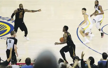  ??  ?? J.R. Smith’s decision to not attempt a shot with the clock running down in Game 1 of the NBA Finals, with his Cavaliers tied with the Golden State Warriors, might invite more scrutiny as legal gambling spreads.