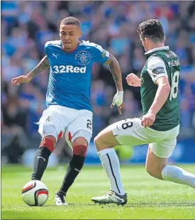  ??  ?? NO DEFENCE: Rangers full-back James Tavernier was caught out too often