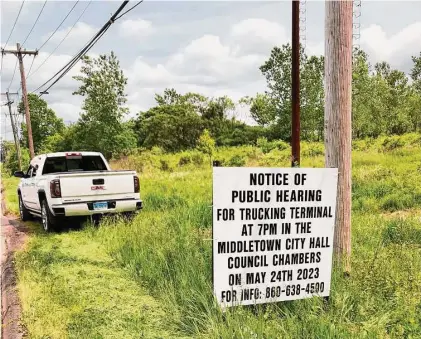  ?? Middletown Land Use/Contribute­d photo ?? The Middletown Planning and Zoning Commission continued a public hearing May 24 for a request for a special exception to construct an 8,100-square-foot trucking terminal in a densely populated, residentia­l area near Interstate 91.