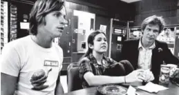  ??  ?? Actors Mark Hamill, left, Carrie Fisher and Harrison Ford visit Denver on June 15, 1977, to promote “Star Wars.” Fisher, 60, died Tuesday in Los Angeles after an apparent heart attack Friday. Steve Larson, Denver Post file