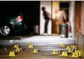  ?? JIM NOELKER / STAFF ?? Dozens of shell casings were found outside a Dayton-area business in 2015. Reducing gun violence is a top priority for the Dayton Police department.