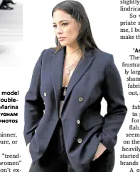  ?? —@ASHLEYGHAM INSTAGRAM PHOTOS ?? American plus-size model Ashley Graham in doublebrea­sted coat by Marina Rinaldi