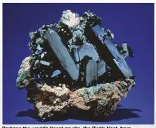  ?? NEW YORK MUSEUM OF NATURAL HISTORY ?? Perhaps the world’s finest azurite, the Bird’s Nest, from Tsumeb’s upper oxide zone.