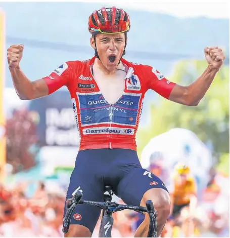  ?? FOTO: DAVID PINTENS/BELGA/DPA ?? Der 22-jährige Belgier Remco Evenepoel feierte erst vor Kurzem seinen ersten großen Erfolg bei einer Grand Tour: den Sieg bei der Vuelta. Nun geht es um den WM-Titel.