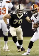  ?? AP file photo ?? Mitchell Loewen, a 2011 Lahainalun­a High School graduate, was cut by the Saints in May.