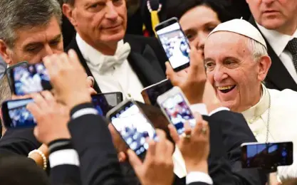  ?? —AFP ?? POPE FRANCIS Toast of social media