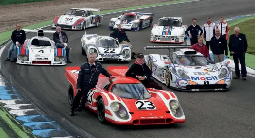  ??  ?? Below The 24 Hours of Le Mans winners of yesteryear with the cars that made them famous... or should that be the other way around?!