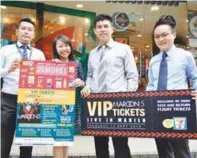  ??  ?? (From left): Lee with marketing manager Joanne Koh, URC Snack Foods modern trade manager Lim Lit Way and national modern trade manager Raymond Teoh at the campaign launch.