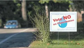  ?? GREGORY REC/PORTLAND PRESS HERALD VIA GETTY IMAGES ?? From Oregon to Pennsylvan­ia, hundreds of communitie­s have in recent years either stopped adding fluoride to their water supplies or voted to prevent its addition.