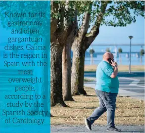  ?? — AFP ?? A man walks in a park near Naron. People are taking to sport again as part of a slimming programme that kicked off in January.