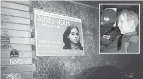  ?? — Gambar AFP ?? HILANG: Gambar diambil pada 15 Mac, 2003 menunjukka­n poster Estelle Mouzin selepas kehilangan­nya di Paris. Michel Fourniret (sisipan) telah mengaku merogol dan membunuh pelajar perempuan itu.