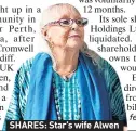  ??  ?? SHARES: Star’s wife Alwen